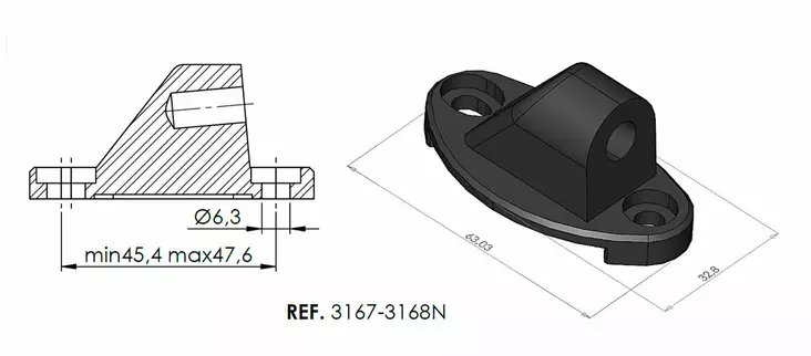 Puig Adapter Rear Mirror Right Hi-Tech IIiIiiF1Gt - Duell MP varaosat ja tarvikkeet - 94588 - 1