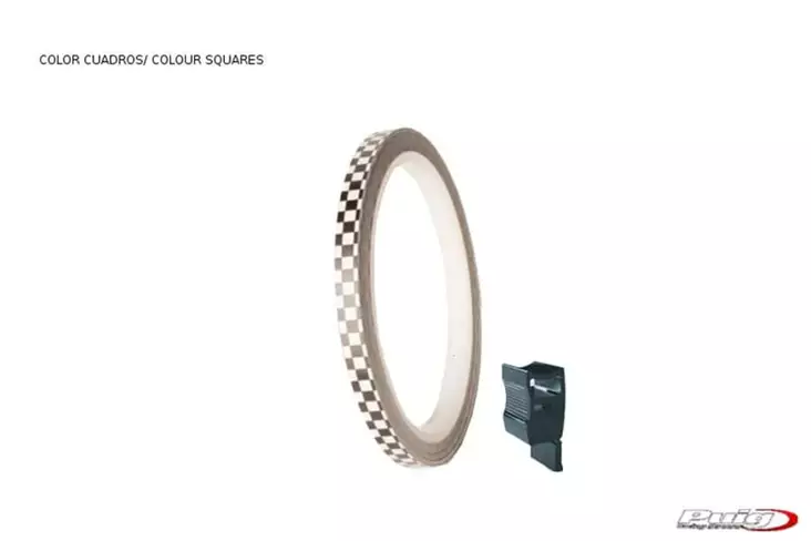Puig Rim Strip 6 Meters+Aplicator C/Checkered Flag - Duell MP varaosat ja tarvikkeet - 93268 - 1