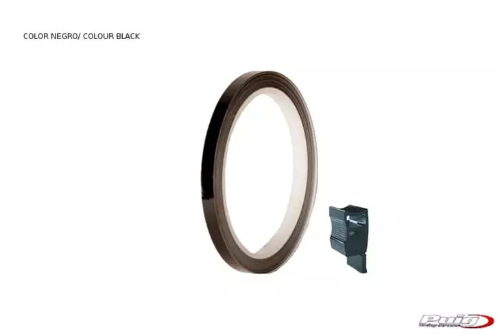 Puig Rim Strip 6 Meters+Aplicator C/Matt Black - Duell MP varaosat ja tarvikkeet - 93788 - 1