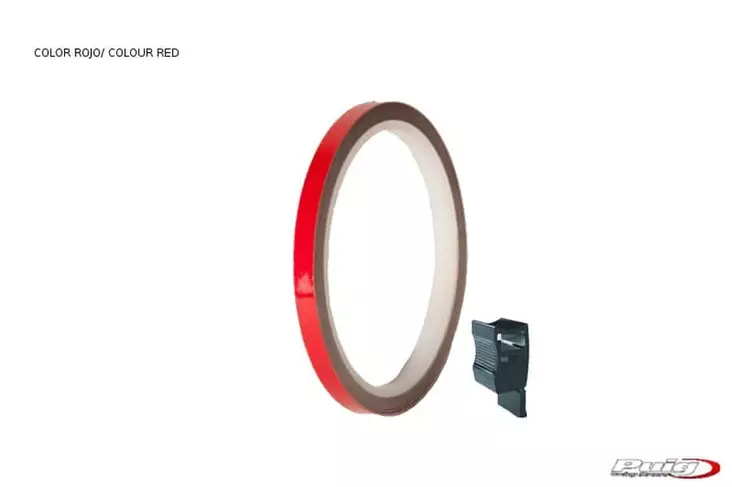 Puig Rim Strip 6 Meters+Aplicator C/Red Fluorescent - Duell MP varaosat ja tarvikkeet - 93148 - 1