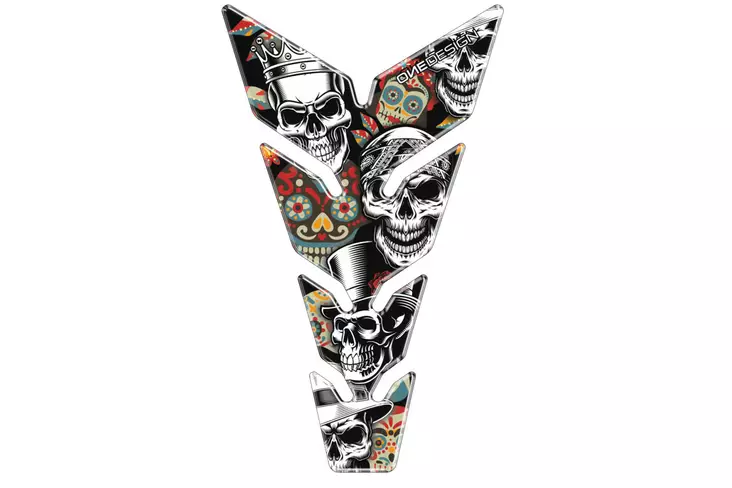 Puig Tank Pad Skull Party C/Black - Duell MP varaosat ja tarvikkeet - 98278 - 1