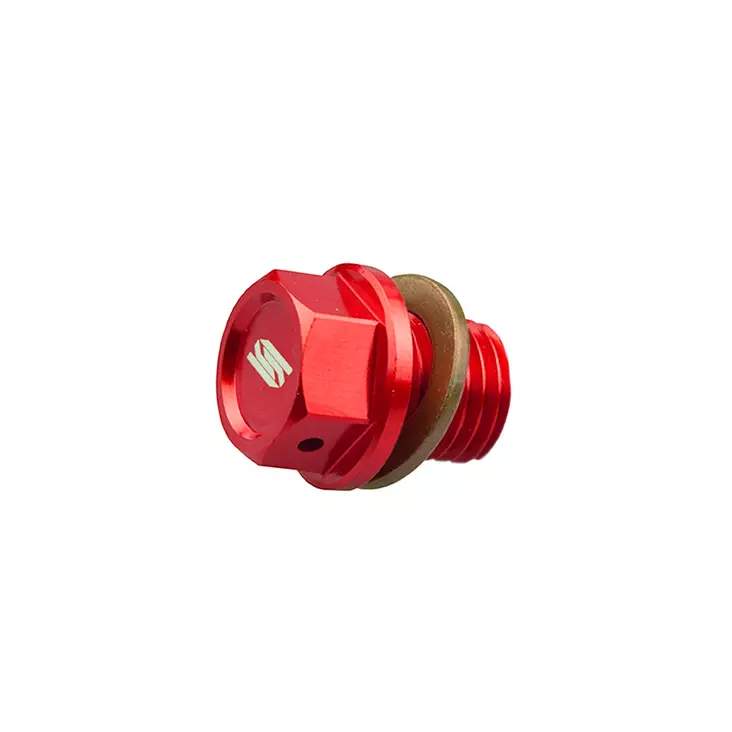 Scar Magnetic Oil Drain Plug - KTM / Husqvarna / Gasgas - Red color - Duell MP varaosat ja tarvikkeet - 75458 - 1