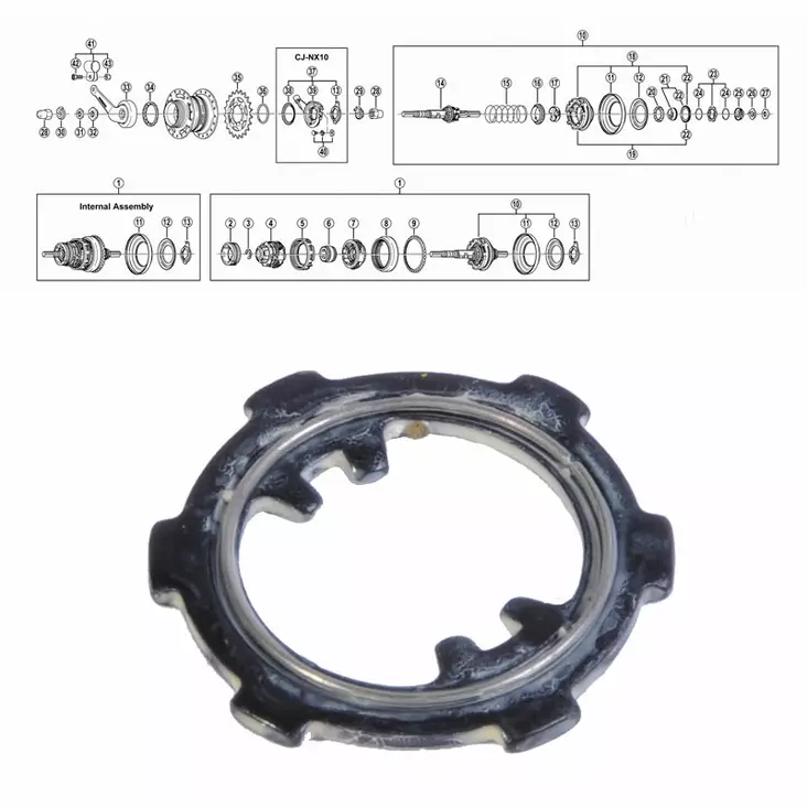 SHIMANO NEXUS 7-V (SG-7C22/25/26/30) ohjainlaatta + tiiviste - Duell polkupyörien varaosat ja tarvikkeet - 52848 - 1