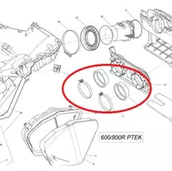 Sno-X Ilmanottolaippa Ski-Doo 600/800 Ptek - Duell MK varaosat ja tarvikkeet - 24078 - 1