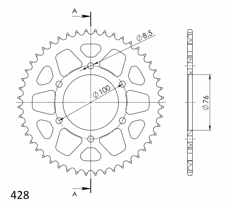 Supersprox Alu TakaratasYA YZF-R125 Punainen 48 - Duell MP varaosat ja tarvikkeet - 118558 - 1