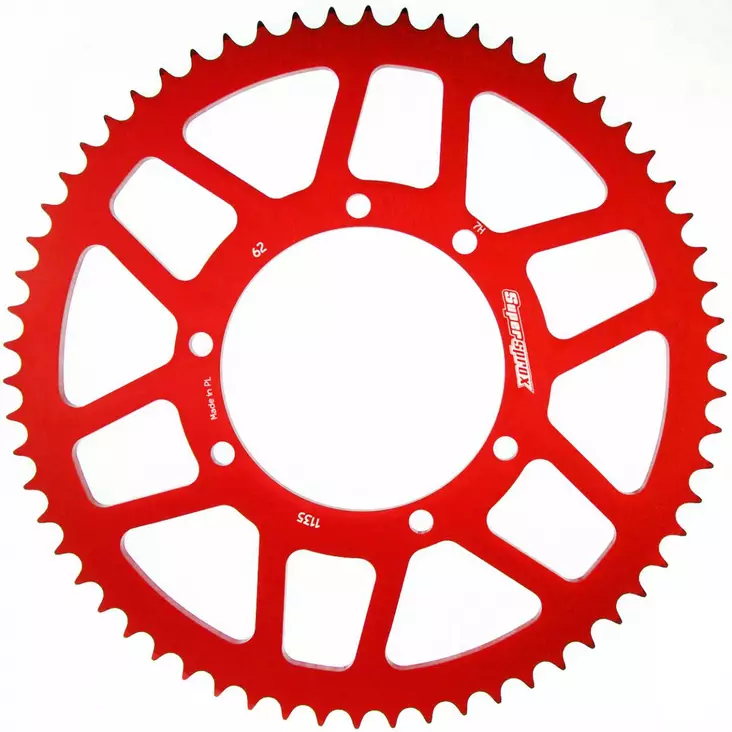 Supersprox Takaratas, Punainen, 62 hammasta (420), Ø100mm, Fantic 50cc 07-19 - Duell mopojen varaosat ja tarvikkeet - 120098 - 1
