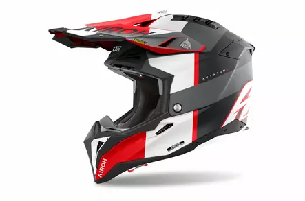 Airoh Kypärä Aviator 3 Monarch Harmaa/Punainen Matta, L - Duell ajovarusteet - 61088 - 1