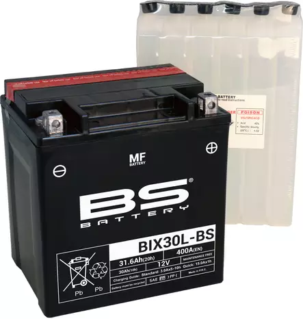 BS Battery BIX30L-BS MF (cp) Maintenance Free - Duell muut varaosat ja tarvikkeet - 131338 - 1