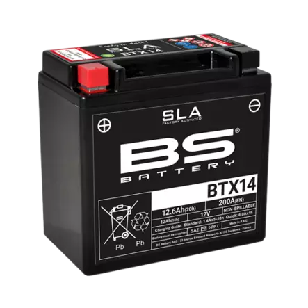 BS Battery BTX14 (FA) SLA - Sealed & Activated - Duell muut varaosat ja tarvikkeet - 131778 - 1