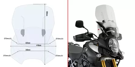 Givi Specific sliding wind-screen Suzuki DL1000 V-STROM (2014) - Duell MP varaosat ja tarvikkeet - 100828 - 1