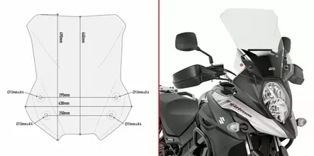 Givi Tuuliilasi 650 V-Strom 17- - Duell MP varaosat ja tarvikkeet - 100128 - 1