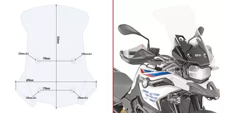 GIVI Windscreen BMW F850GS 2018- - Duell MP varaosat ja tarvikkeet - 100678 - 1