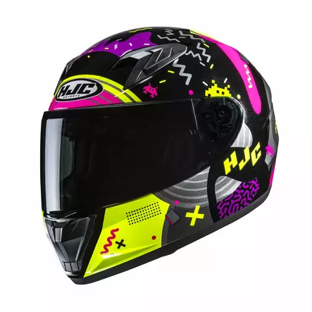HJC Kypärä Y10 Mika Junior Musta/Keltainen/Pinkki MC3H, M - Duell ajovarusteet - 55888 - 1