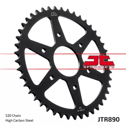 JT Rear Sprocket ZBK - Musta Zinc JTR890.44ZBK - Duell MP varaosat ja tarvikkeet - 117868 - 1
