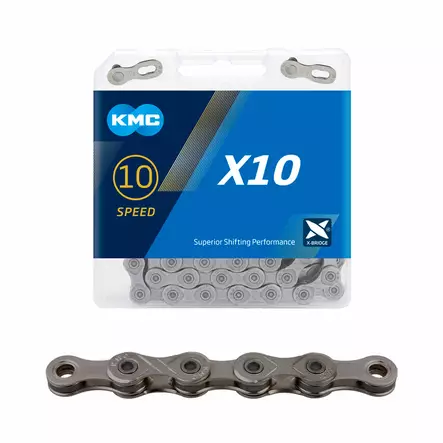 Ketju 10-v KMC X10 Grey 1/2 x 11/128" 114L - Duell polkupyörien varaosat ja tarvikkeet - 8578 - 1