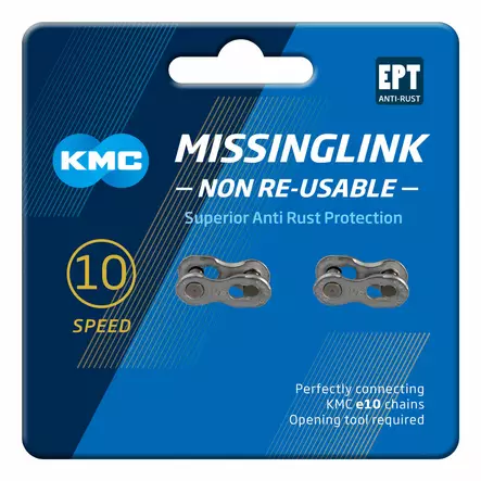 Ketjulukko KMC MissingLink 10NR EPT Silver ShimanoCampag. Sram 2 kpl/pkt - Duell polkupyörien varaosat ja tarvikkeet - 8758 - 1