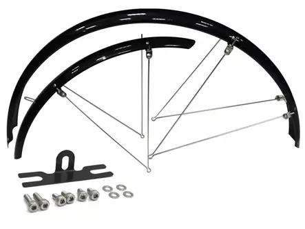 Lokasuojapari 28" CAVO aisallinen kiinnikkeet musta 45mm - Duell polkupyörien varaosat ja tarvikkeet - 77068 - 1