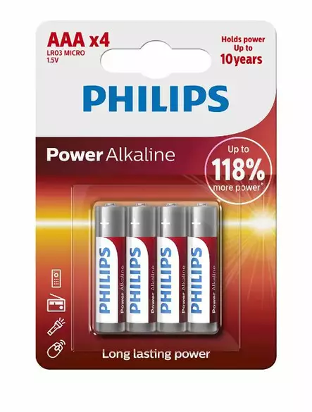 Philips Paristo LR03 / AAA Power Alkaline B4 (4pcs) - Duell muut varaosat ja tarvikkeet - 136268 - 1