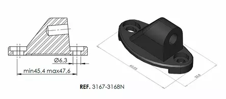Puig Adapter Rear Mirror Right Hi-Tech IIiIiiF1Gt - Duell MP varaosat ja tarvikkeet - 94588 - 1