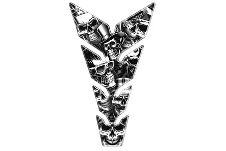 Puig Tank Pad Skull Party Black&White C/Black - Duell MP varaosat ja tarvikkeet - 98908 - 1