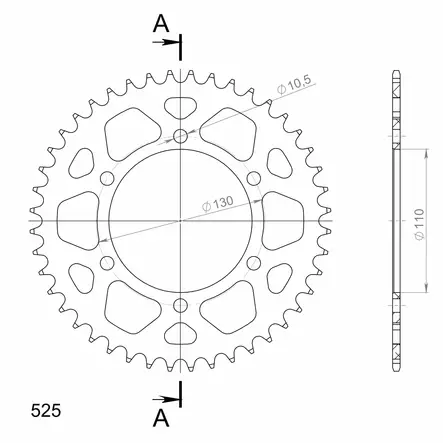 Supersprox Alu Takaratas SU/YA Musta 44 - Duell MP varaosat ja tarvikkeet - 118178 - 1