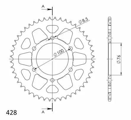 Supersprox Alu TakaratasYA YZF-R125 Punainen 48 - Duell MP varaosat ja tarvikkeet - 118558 - 1