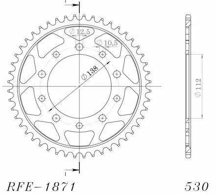 Supersprox / JT Teräs takaratas 1871.52 - Duell MP varaosat ja tarvikkeet - 119858 - 1