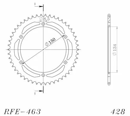 Supersprox / JT Teräs takaratas 463.48 - Duell MP varaosat ja tarvikkeet - 119558 - 1