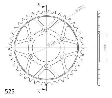 Supersprox Teräs takaratas 1489.41 - Duell MP varaosat ja tarvikkeet - 119848 - 1