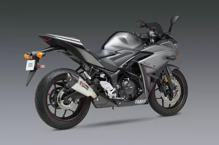 Yoshimura YZF-R3 15-21 / MT-03 20-21 AT2 Stainless Slip-On Exhaust, w/ Stainles - Duell MP varaosat ja tarvikkeet - 113278 - 1