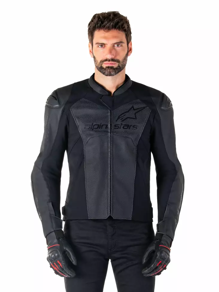 Alpinestars Nahkatakki Faster v3 Airflow Musta/Musta, 54 - Duell ajovarusteet - 40589 - 1