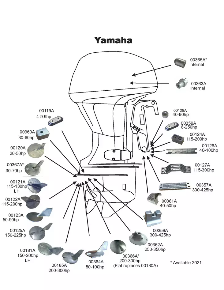 Anodi alumiini Yamaha 40-90HP - Duell venetarvikkeet - 135719 - 1