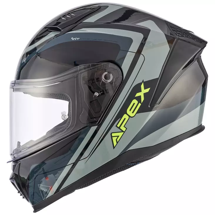 APEX Kypärä FI100 Valencia musta/harmaa/keltainen S - Duell ajovarusteet - 32619 - 1