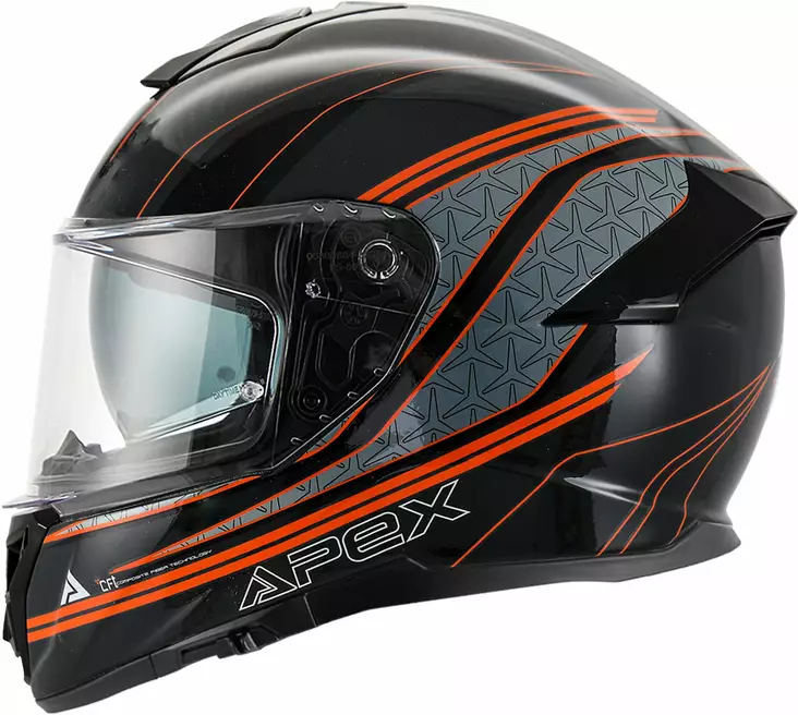 APEX Kypärä FT300 Vienna musta/oranssi M - Duell ajovarusteet - 33489 - 1