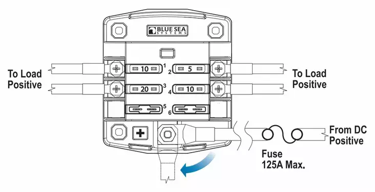 Blue Sea ST Blade Common source Fuse Blocks - Duell venetarvikkeet - 133009 - 1