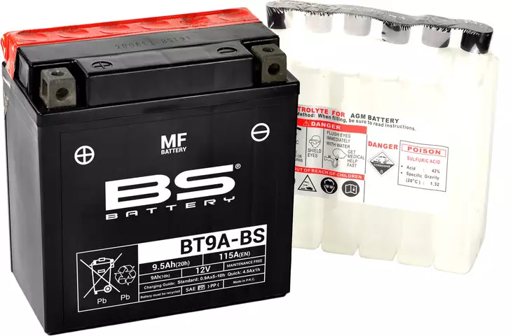 BS Battery BT9A-BS MF (cp) Maintenance Free - Duell muut varaosat ja tarvikkeet - 131389 - 1