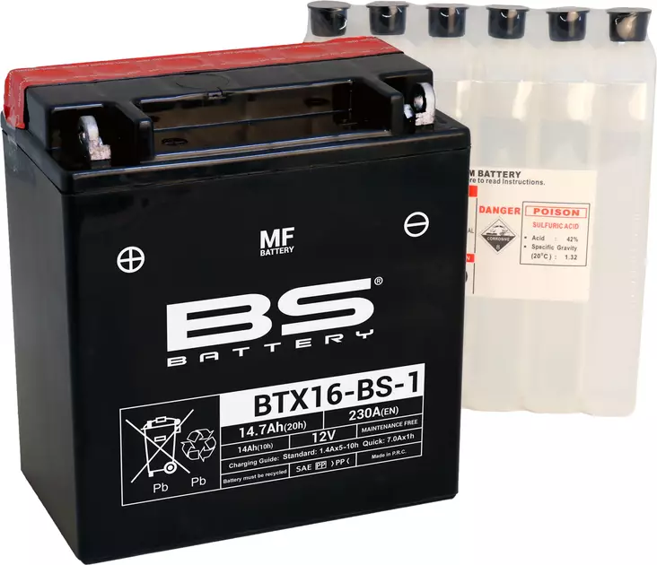 BS Battery BTX16-BS-1 MF (cp) Maintenance Free - Duell muut varaosat ja tarvikkeet - 131769 - 1