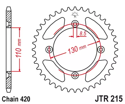 JT Takaratas Alumiini 7075 T6 Punainen JTA215.56RED - Duell MP varaosat ja tarvikkeet - 118759 - 1