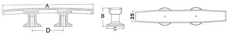 Osculati Skandy pollari RST 240mm - Duell venetarvikkeet - 5689 - 1