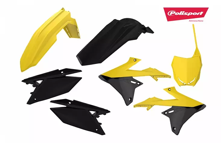 Polisport kit Suzuki RMZ450(18-..) RMZ250(19-..) Yellow/Black (1) - Duell MP varaosat ja tarvikkeet - 129859 - 1
