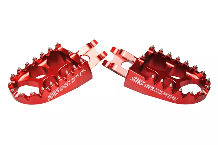 Scar Evolution Footpegs - Honda/Kawasaki Red color - Duell MP varaosat ja tarvikkeet - 75229 - 1