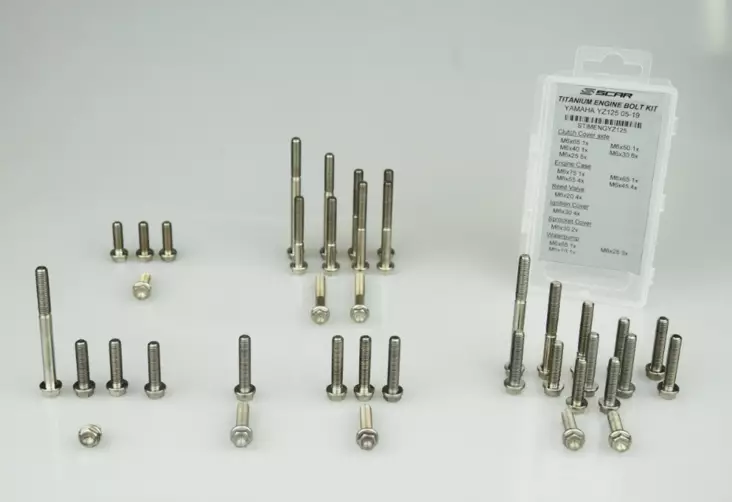 Scar Titanium Engine bolt kit KX250F - 42 bolts - Duell MP varaosat ja tarvikkeet - 75019 - 1