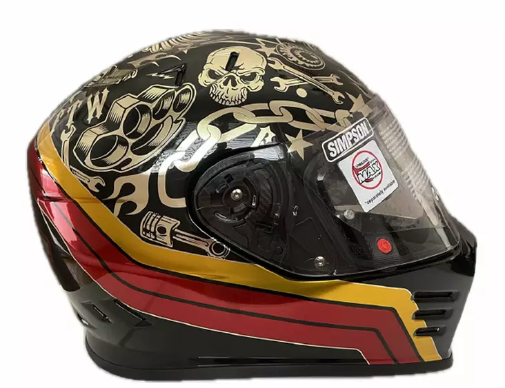 SIMPSON Kypärä Venom Tatoo Musta/Kromi, M - Duell ajovarusteet - 54539 - 1