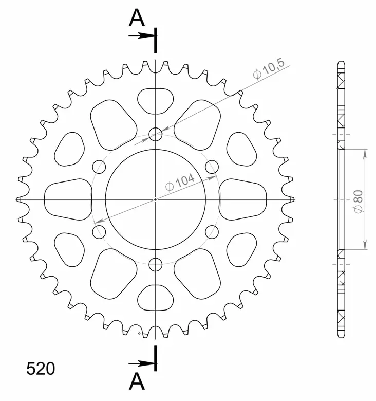 Supersprox Alu Takaratas KA Musta 42 - Duell MP varaosat ja tarvikkeet - 118219 - 1