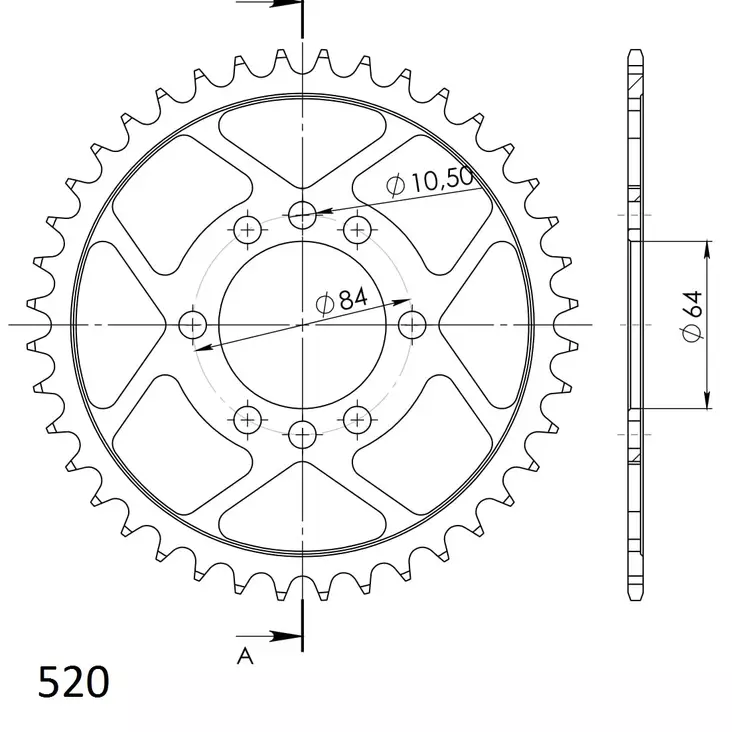Supersprox / JT Teräs takaratas 1826.41 - Duell MP varaosat ja tarvikkeet - 119799 - 1