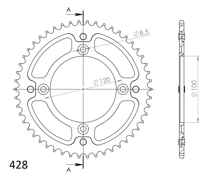 Supersprox Stealth Takaratas SU RM80/85 YA YZ80/85 Kulta 52 - Duell MP varaosat ja tarvikkeet - 118829 - 1
