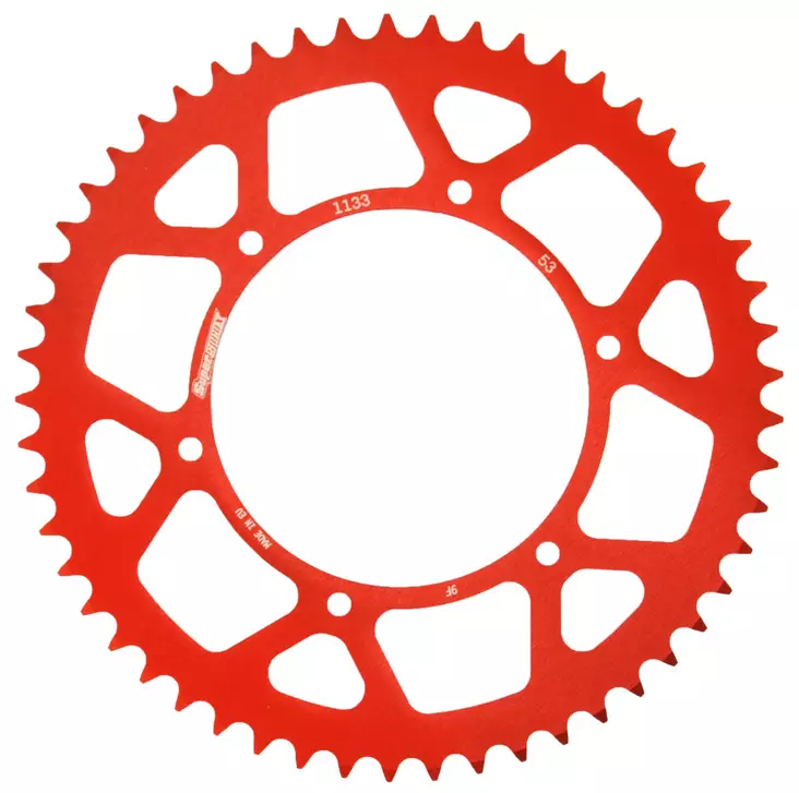 Supersprox Takaratas, Punainen, 53 hammasta (420), Ø108mm, Aprilia 14-, Derbi 1 - Duell mopojen varaosat ja tarvikkeet - 119969 - 1