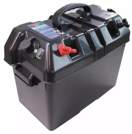 Akkukotelo Tup.Syt + 2 x USB 1A+2A 50A+10A sulakkeilla - Duell venetarvikkeet - 132299 - 1