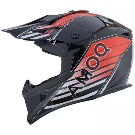 AMOQ Meteor V2 Helmet Axis Musta/Punainen kiiltävä, M - Duell ajovarusteet - 51189 - 1
