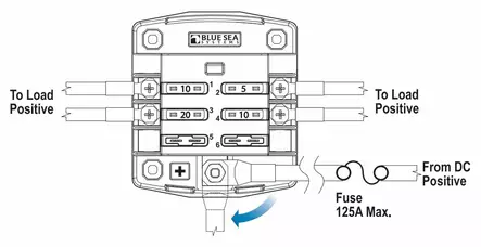 Blue Sea ST Blade Common source Fuse Blocks - Duell venetarvikkeet - 133009 - 1